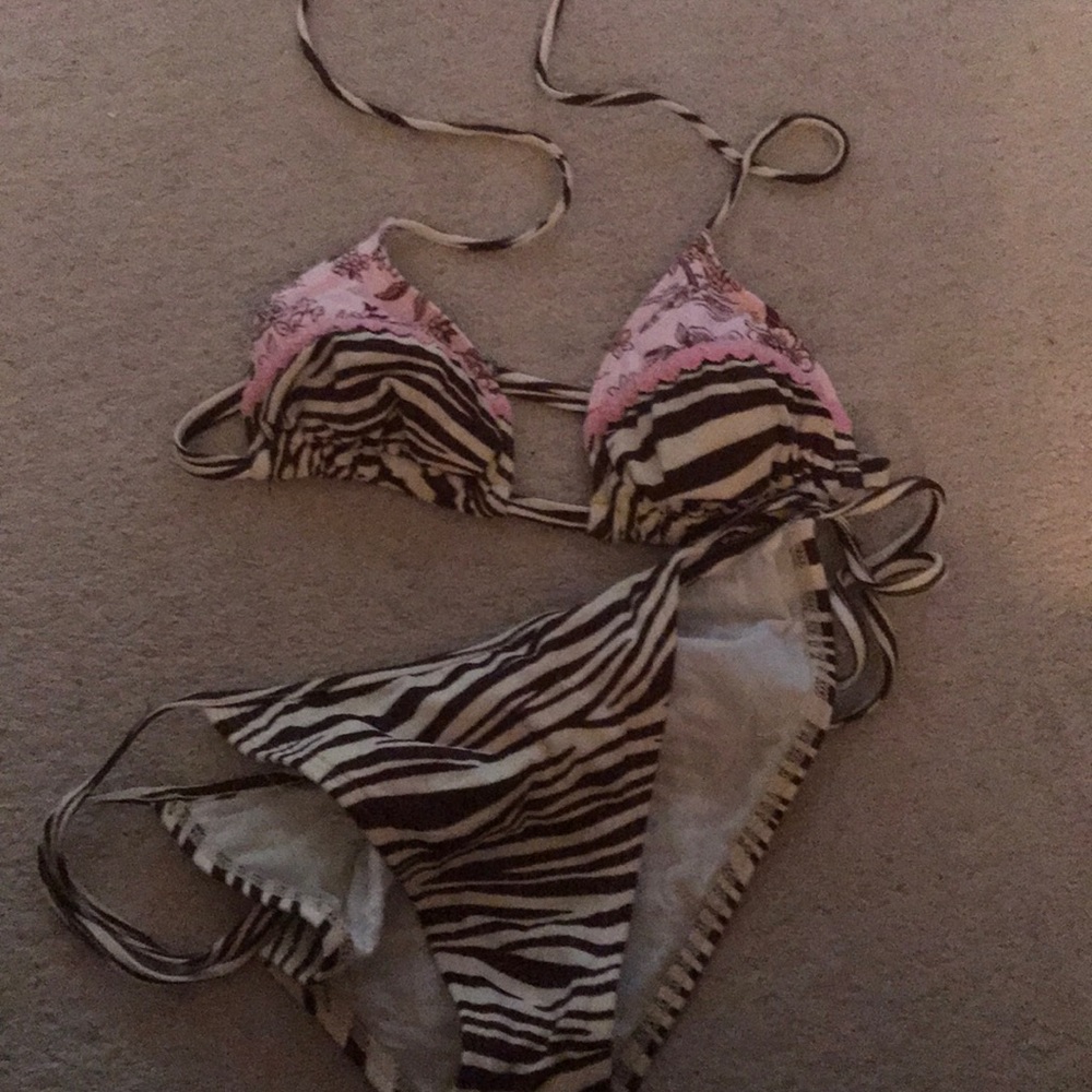 Zebra Print String Bikini - image 1